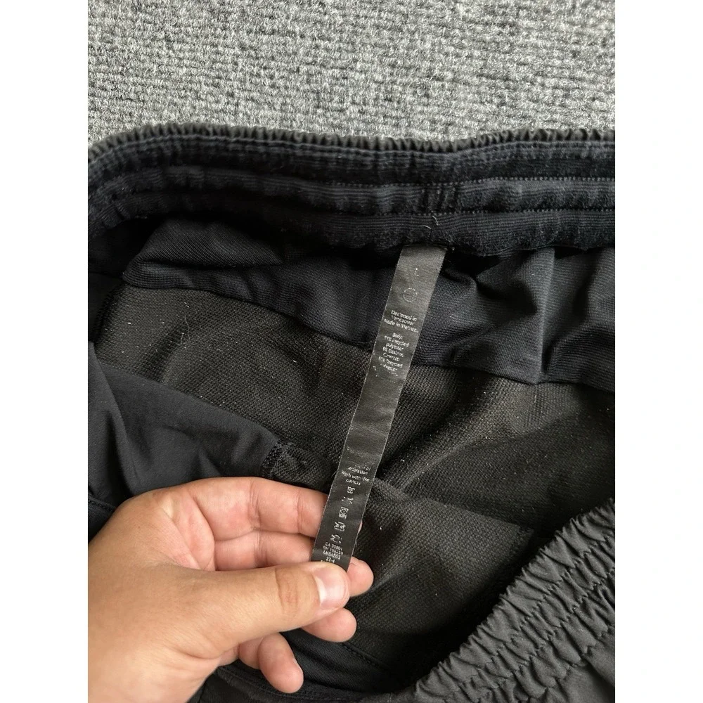 Womens Lululemon Black Stretch Jogger Pants Zip Pockets, Size L